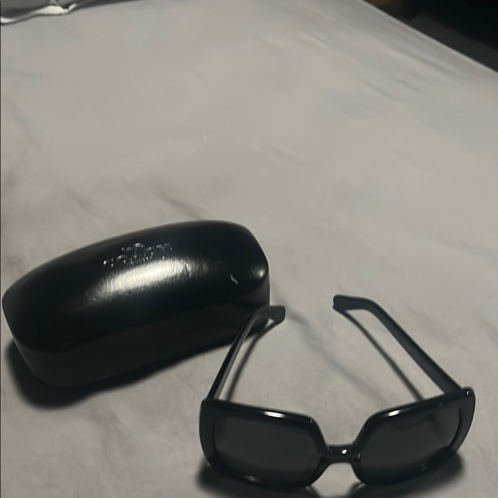 Coach Black Sunglasses with Aviator Style and Metal Accents